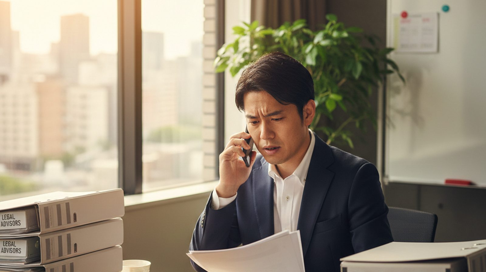 税理士と社労士を別々に依頼して情報の二度手間に困る経営者のイメージ