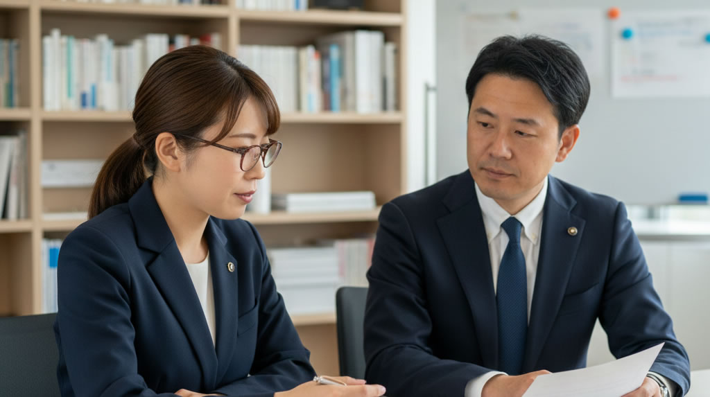 食事補助制度の就業規則・給与規程を整備する社会保険労務士と経営者