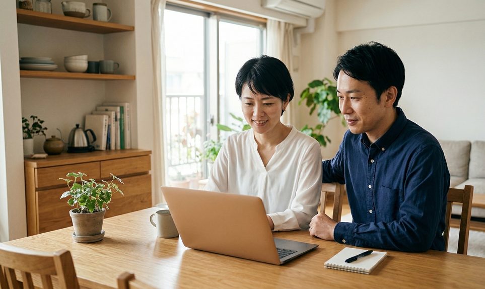 2026年から所得税非課税ラインが178万円・配偶者控除が136万円に引き上げられる税制改正の影響を夫婦で確認しているイメージ