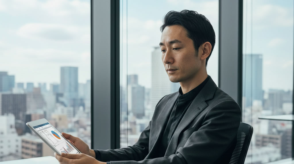 税理士の顧問料相場を売上規模別に確認している経営者のイメージ|寺田税理士・社会保険労務士事務所(社労士法人フォーグッド)