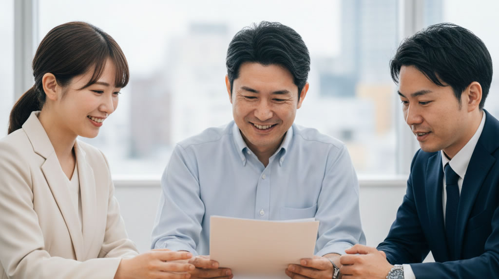 税理士・社労士の一本化でワンストップサポートを受け安心している中小企業経営者のイメージ|寺田税理士・社会保険労務士事務所(社労士法人フォーグッド)