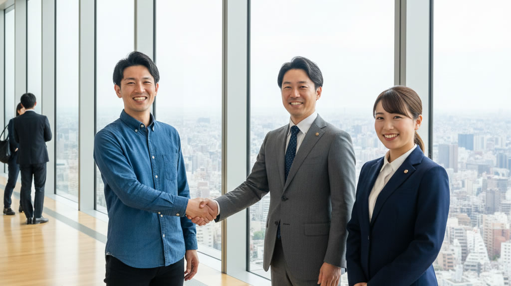 東京のオフィスで税理士・社労士と顧問契約を結んだIT企業経営者のイメージ｜寺田税理士・社会保険労務士事務所(社労士法人フォーグッド)