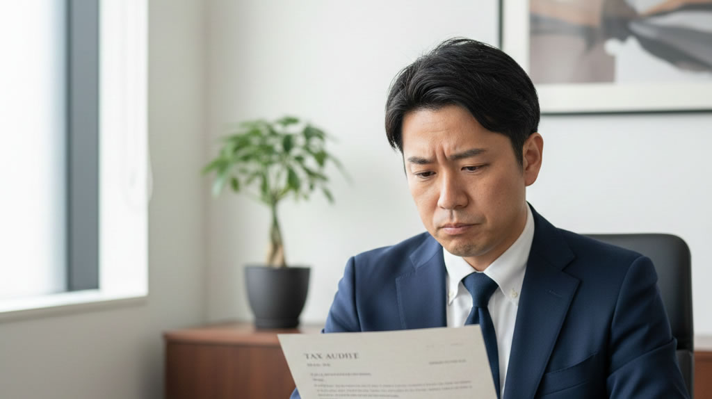 税務調査の事前通知後に帳簿・データの提出を求める書面を受け取った中小企業経営者のイメージ｜寺田税理士・社会保険労務士事務所(社労士法人フォーグッド)