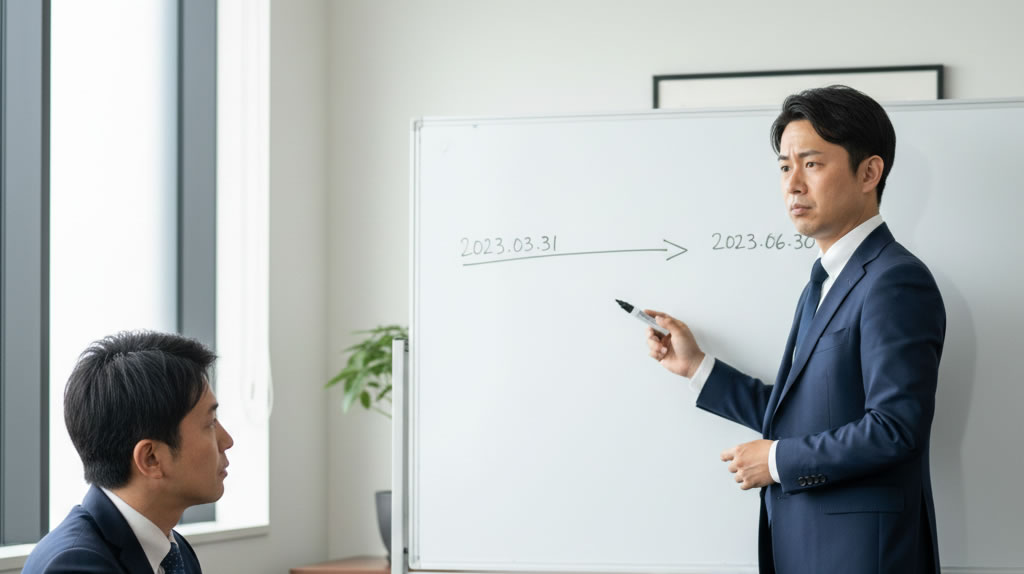 帳簿提出日が調査開始日に認定されるリスクを税理士が説明している場面のイメージ｜寺田税理士・社会保険労務士事務所(社労士法人フォーグッド)