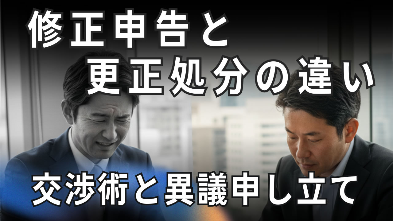 修正申告と更正処分の違い・税務調査後の交渉術と異議申し立て記事のアイキャッチ画像｜寺田税理士・社会保険労務士事務所(社労士法人フォーグッド)