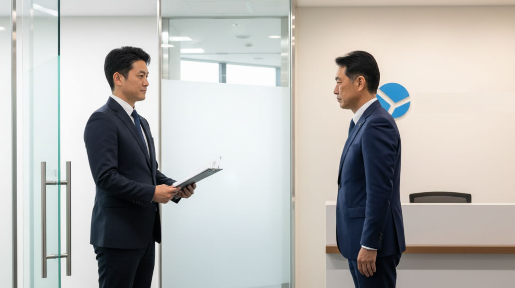 労働基準監督署の臨検調査対応を示すイメージ