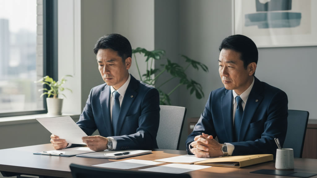 申告監督が定期監督として来訪する実態を確認する社労士のイメージ